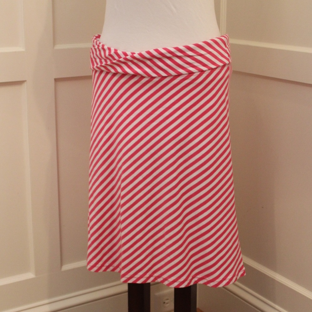 Pink and White Knit Skirt